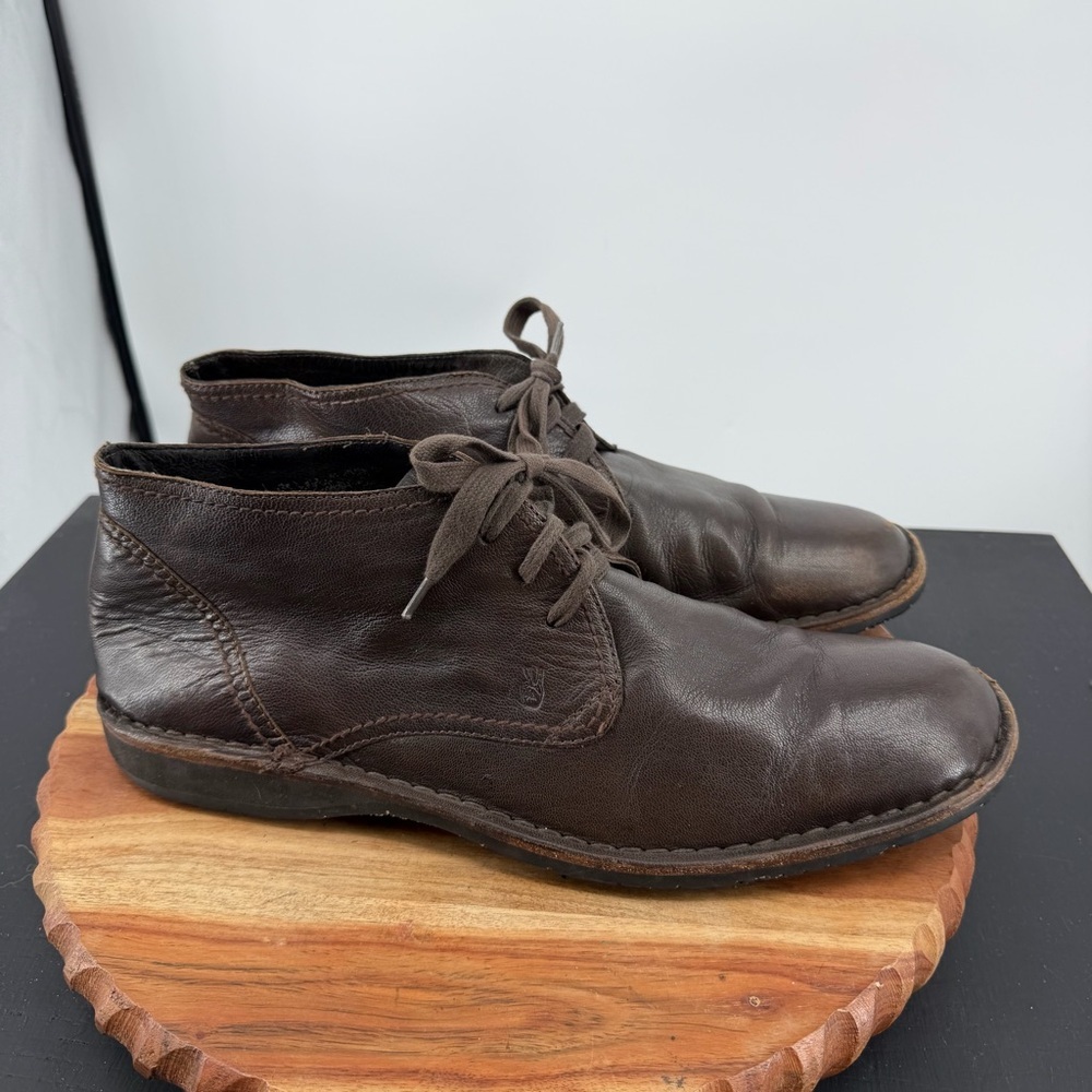 John Varvatos Star USA Hipster chukka boot in brown leather sz 13 lace up